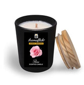 Rose Scented Candle in Black Glass – Bold & Romantic